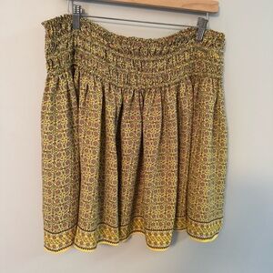MAX STUDIO Women's Flowy Skirt Yellow Floral Size XL